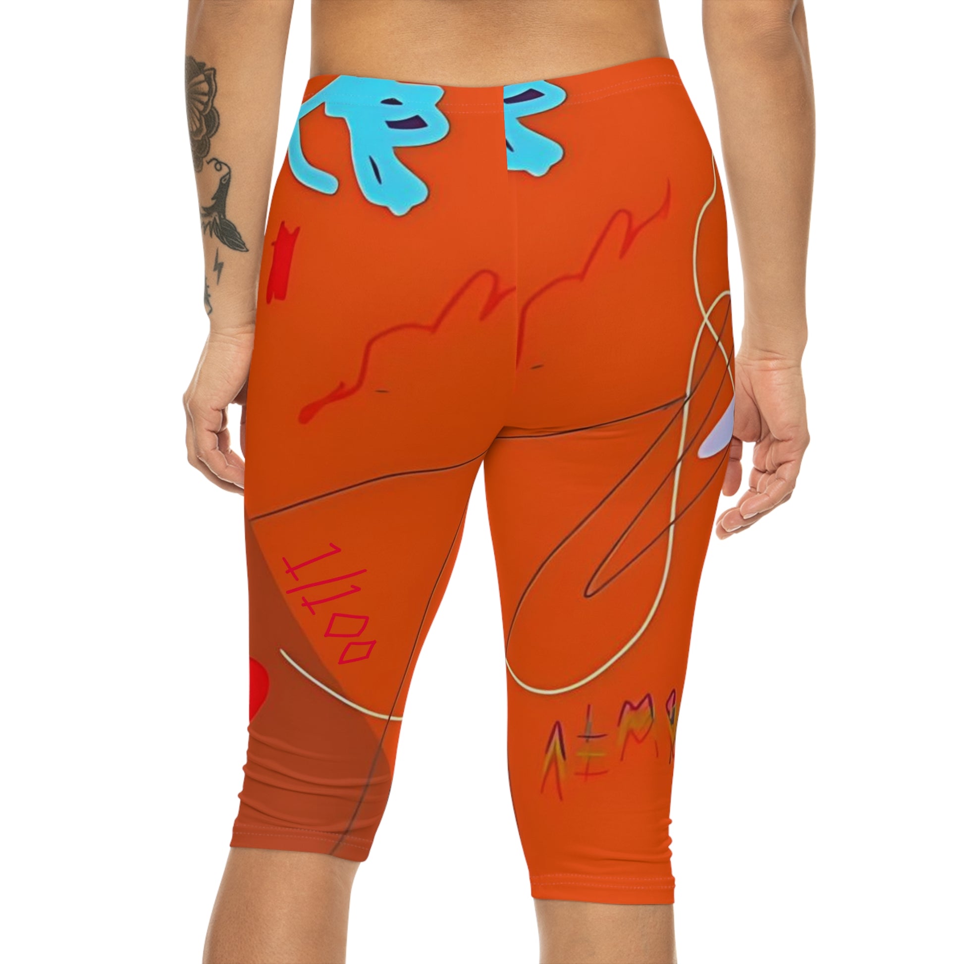 "Sketchy" Capri Leggings - THE ART PLUG SHOP