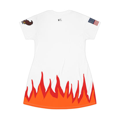 🔥 "CREATOR // AMERICA ON FIRE" AOP T-Shirt Dress