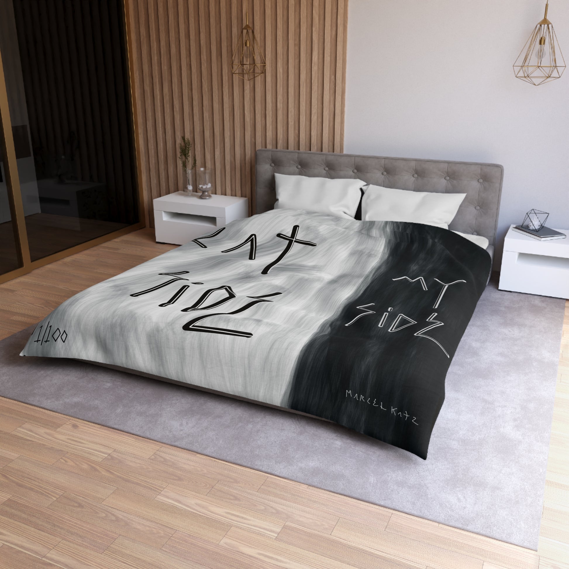 “Cat Side, My Side” Duvet Cover - THE ART PLUG SHOP