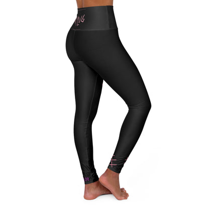 “Pink Bolta” High-Waisted Leggings - THE ART PLUG SHOP