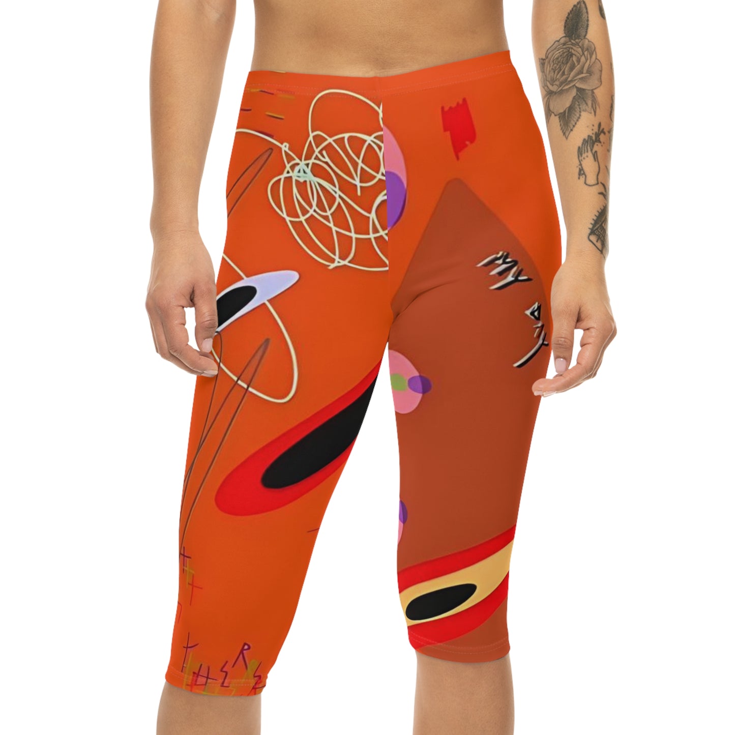 "Sketchy" Capri Leggings - THE ART PLUG SHOP