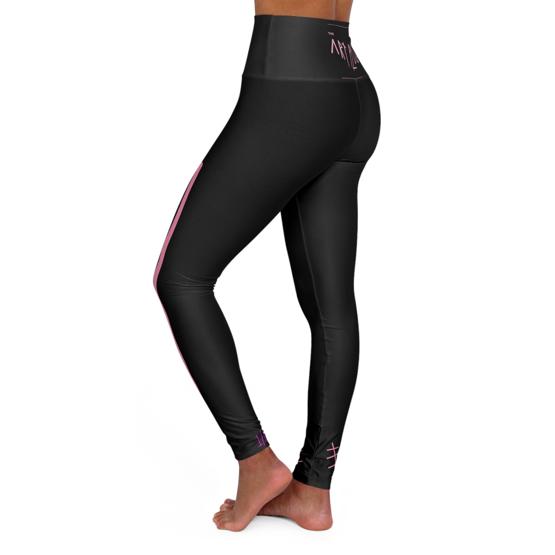 “Pink Bolta” High-Waisted Leggings - THE ART PLUG SHOP