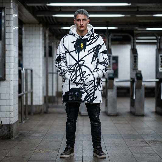 "Scribble" Hooded Blanket