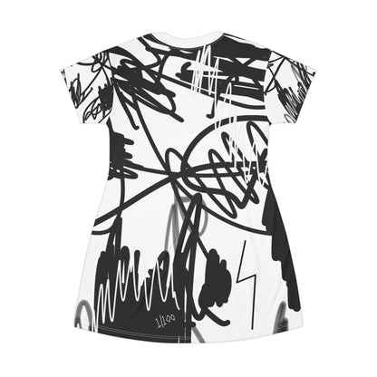 "Scribble" T-Shirt Dress