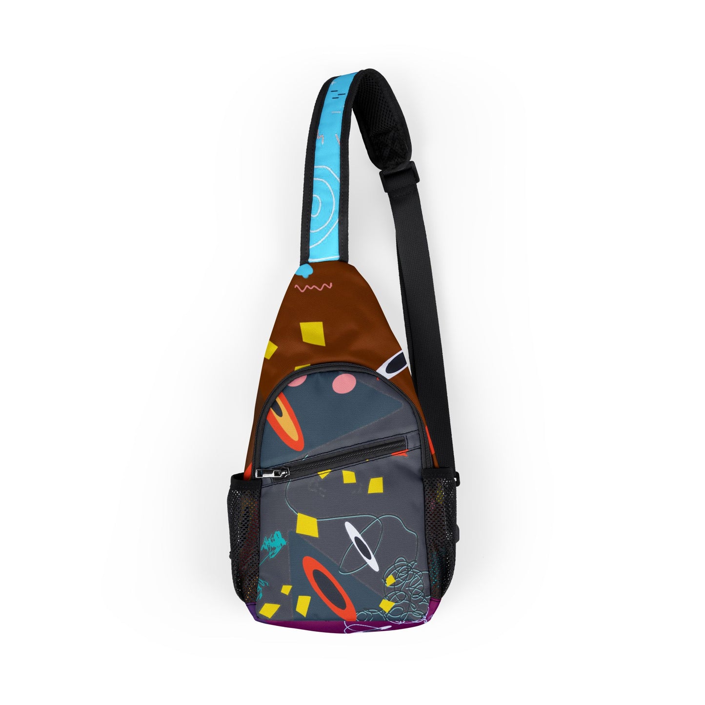 Vibrant AOP Chest Bag, Colorful Sling Backpack, Fun Travel Accessory, Trendy Crossbody Bag, Festival Fashion, Everyday Essentials