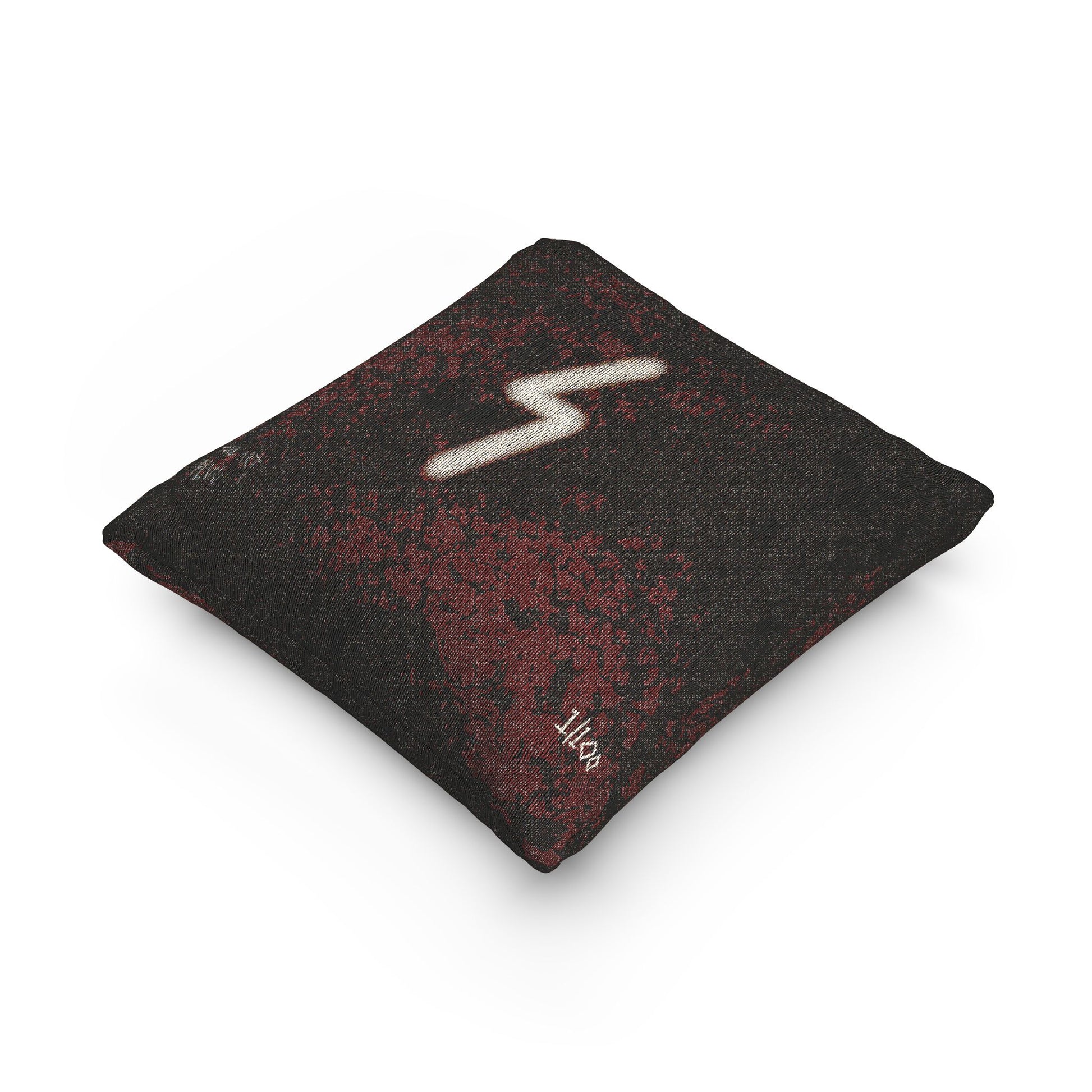 "Crimson Static" Woven Pillow - THE ART PLUG SHOP