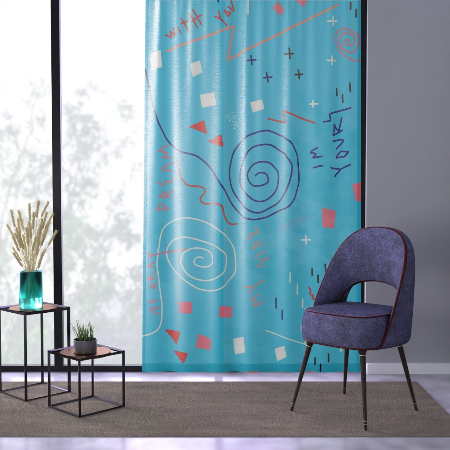 "Dream On" Window Curtain - THE ART PLUG SHOP