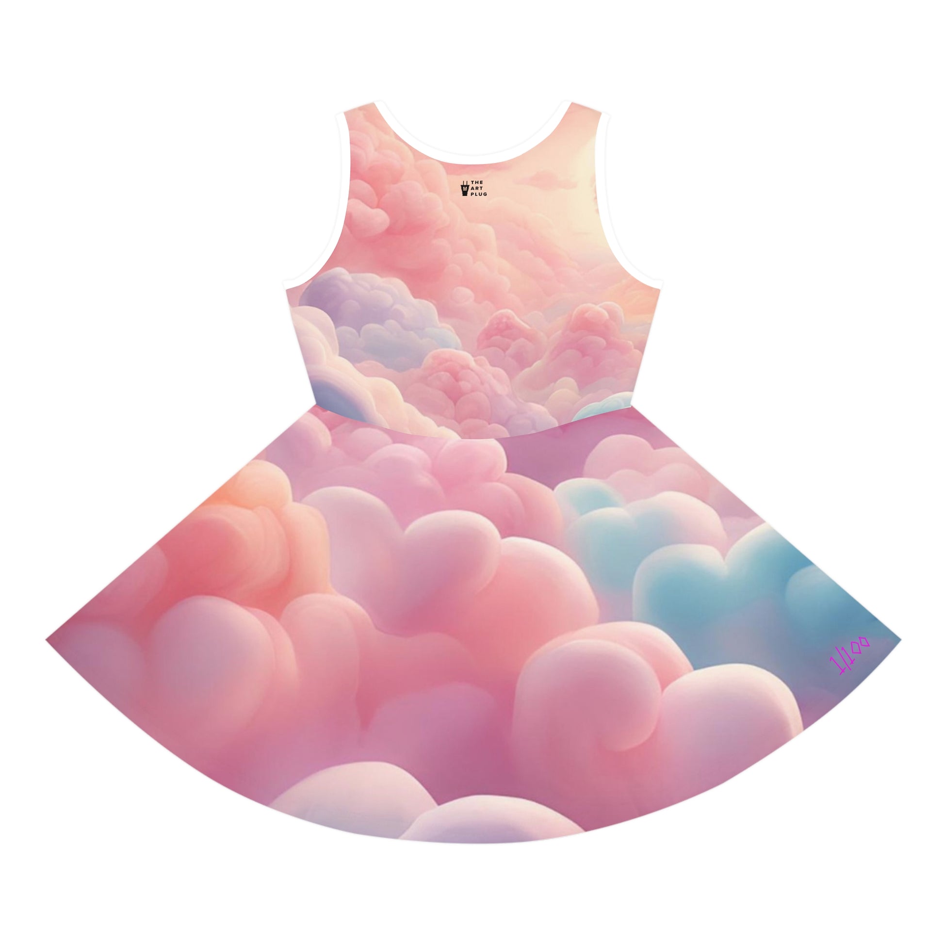 "Cloudy" Girls' Sundress - THE ART PLUG SHOP
