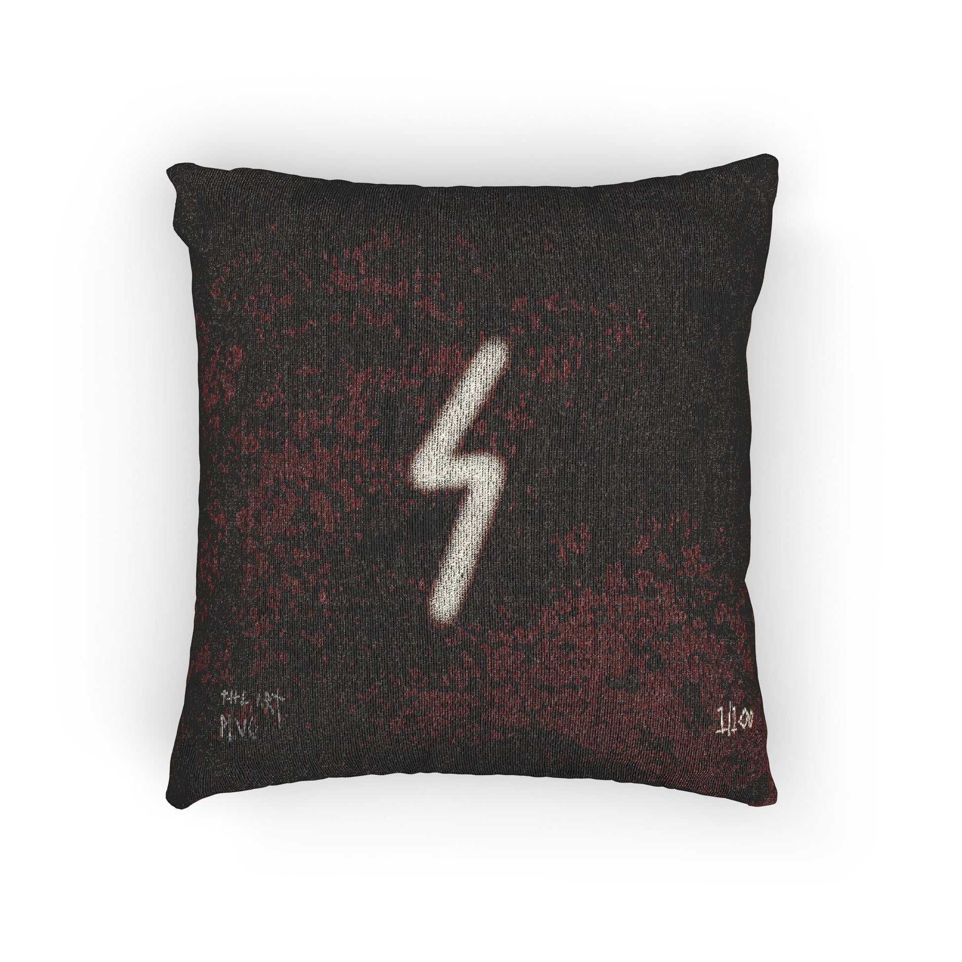 "Crimson Static" Woven Pillow - THE ART PLUG SHOP