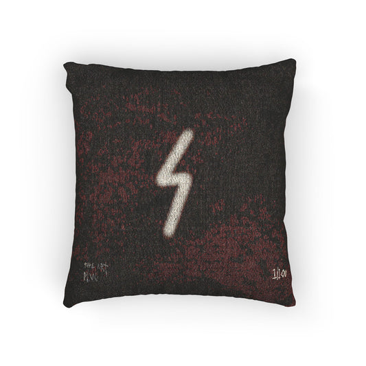 "Crimson Static" Woven Pillow - THE ART PLUG SHOP