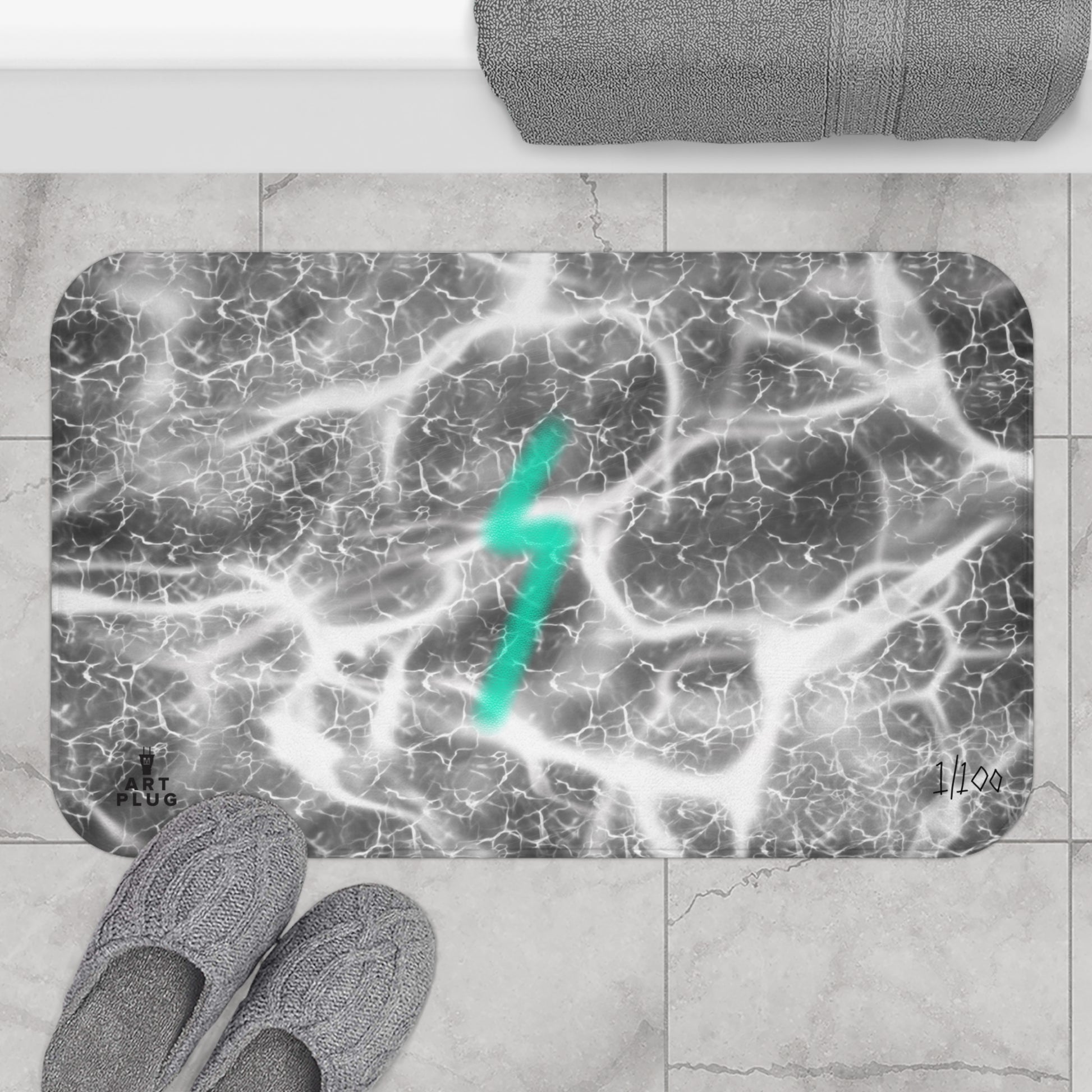 "Marble Shock" Bath Mat - THE ART PLUG SHOP