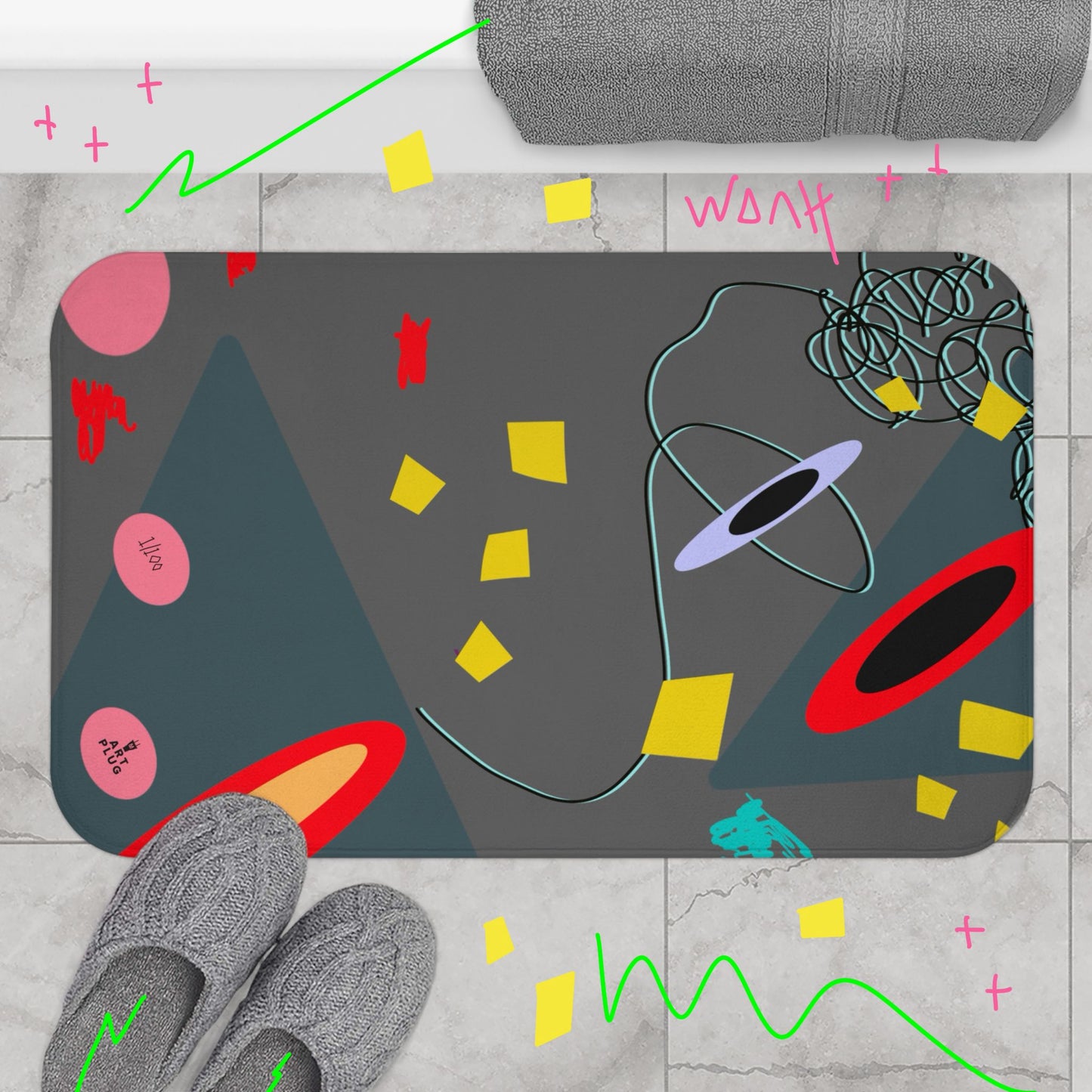 "Grey Matter" Bath Mat